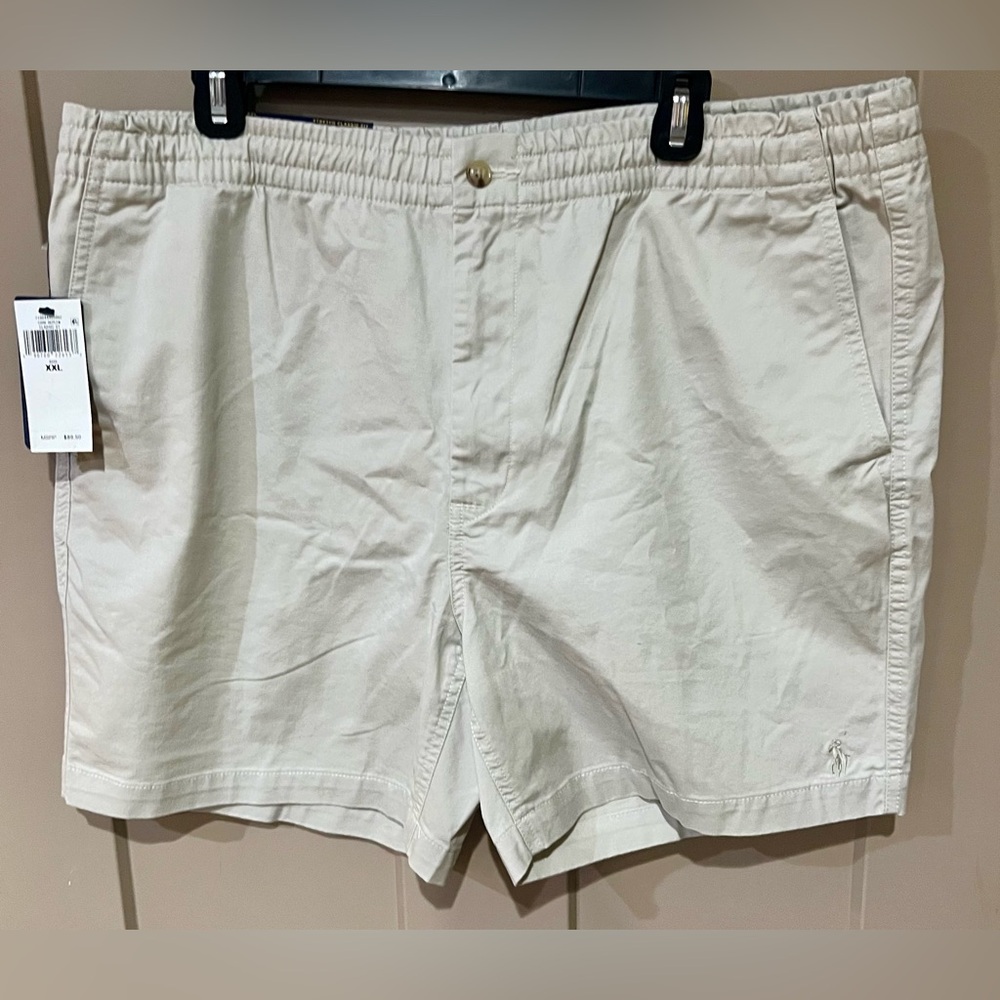 New Polo by Ralph Lauren Tan Flat Front Shorts Casual Elegance